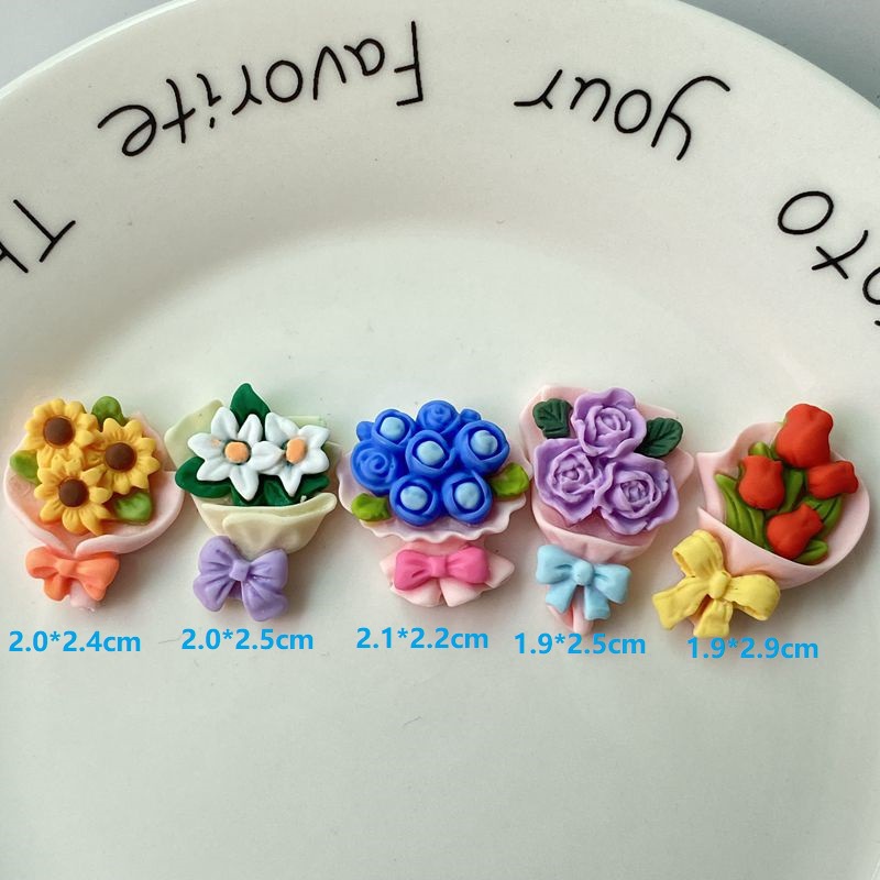 Set 5 Phụ Kiện Trang Trí Hình Hoa Hướng Dương Bằng Nhựa