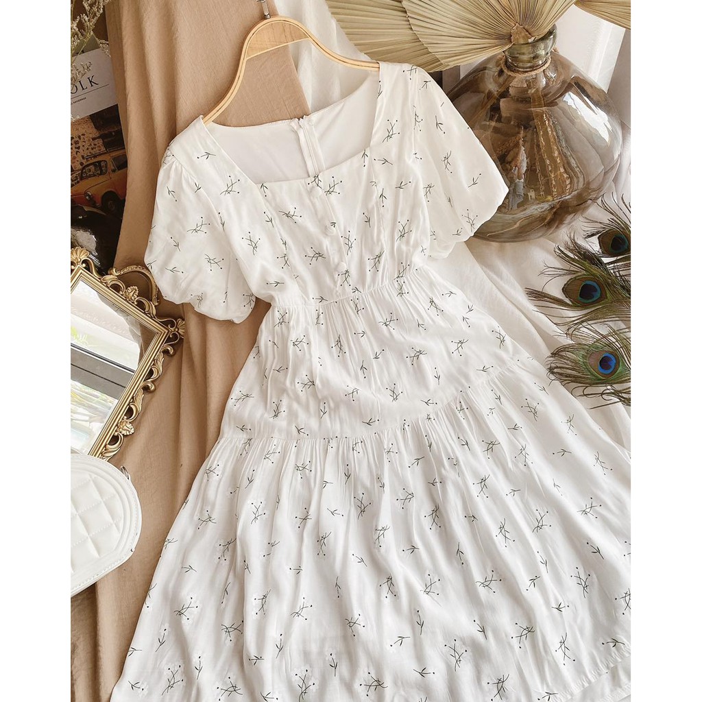 Đầm Xòe Sandy Dress Tone Trắng XInh Yêu đi Dự Tiệc, Đi Chơi Dạo Phố,... Thời Trang Classic Sweetnesss - NT27