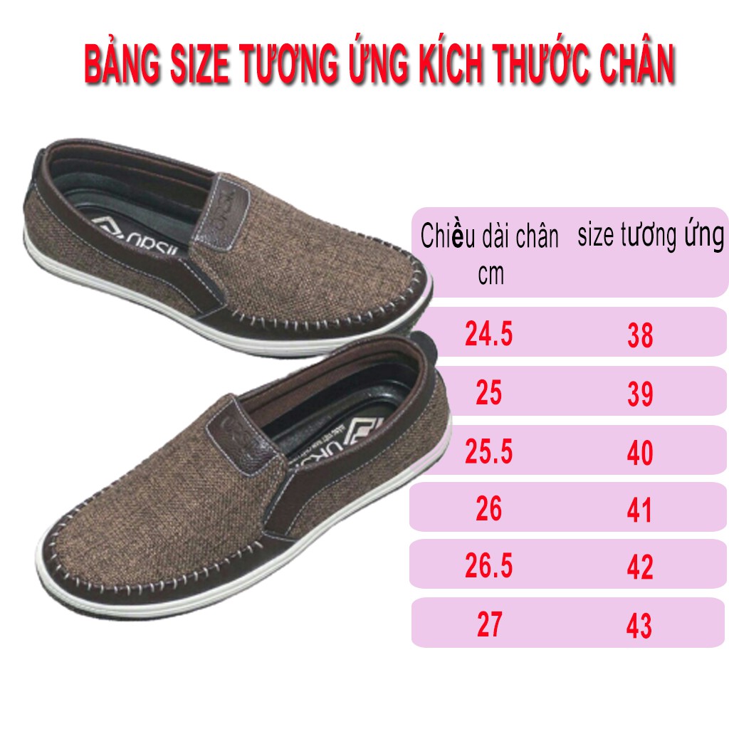 [Gía cực SHOCK] Giày lười nam đẹp nhat 2020- chất liệu vải thô kết hợp da cao cấp- DOZIMAX ( Size 38-43)