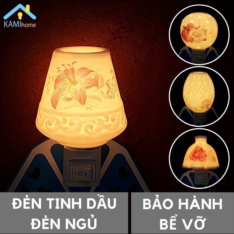 Đèn ngủ sứ xông tinh dầu thơm phòng kiểu đèn ngủ cắm tường