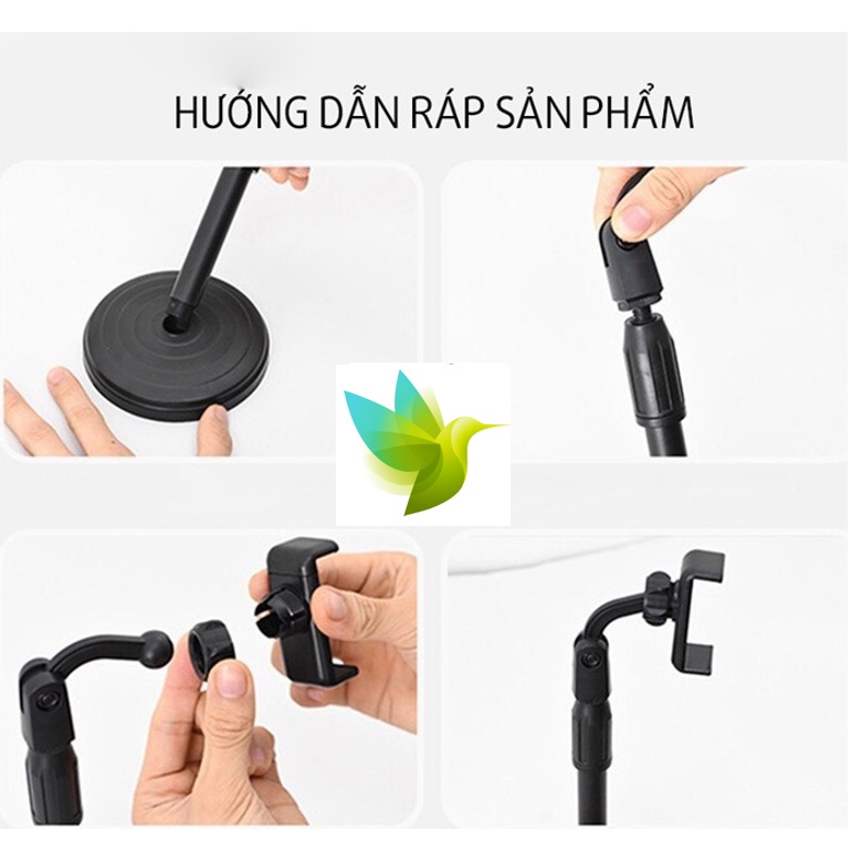 Giá đỡ điện thoại Microphone Stands, kẹp chống lưng 360 ,đế chân tròn để bàn, giá đỡ tiện lợi đa năng siêu hot