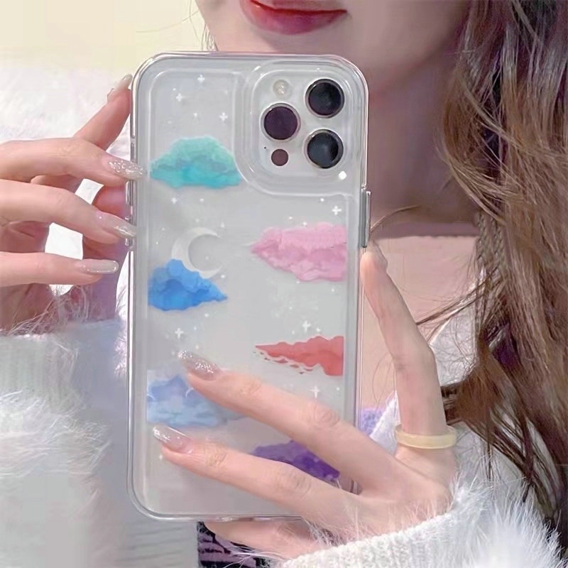 Vivo Y21 2021 Y33S Y21S Y21T Y20 Y20i Y20SG Y20S G Y12S 2021 Y12A Y17 Y15 Y12 U10 Y12i Y3S Y72 Y52 Y19 5G Y52S Y31S S1 X50 V15 V20 Pro Fine Hole Colorful Moon planet Clouds Space Case Clear Shockproof Soft Phone Back Cover JSCK 15