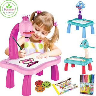 Đồ chơi bàn học cho bé tập tô vẽ có máy chiếu hình ảnh B043