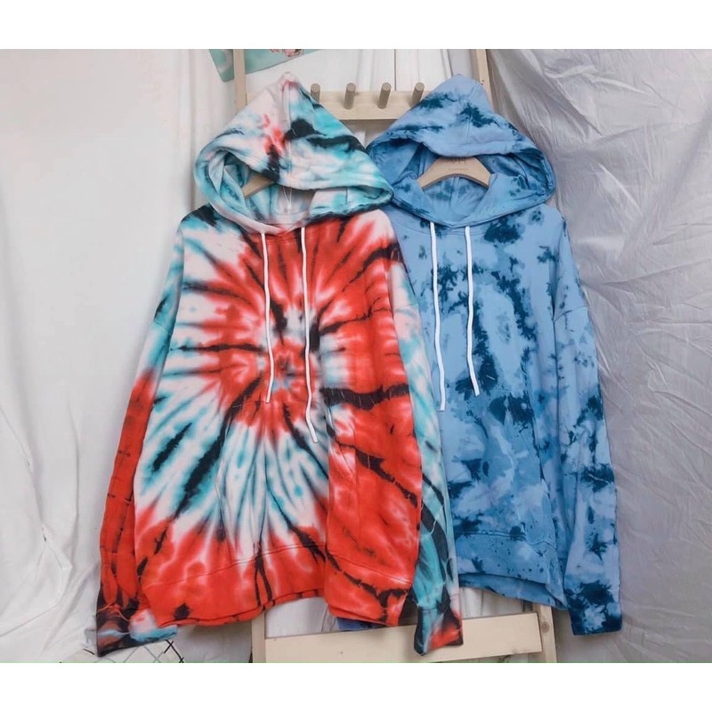 Áo nỉ hoodie loang trùm Mông