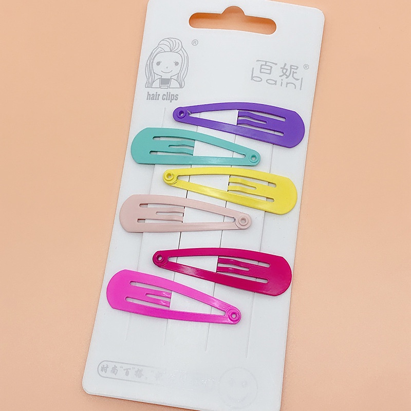 Phụ kiện tóc set 6 kẹp hình trái tim cho bé gái nhiều màu dễ thương phong cách Hàn Quốc Poco Home