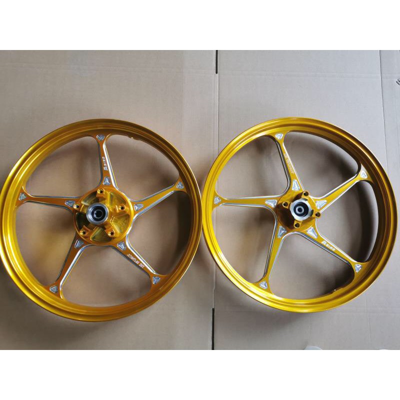 Mâm 5 cây CNC Asiro xe máy Ex150 - Raider - Sonic -( winner kèm cùi đĩa)