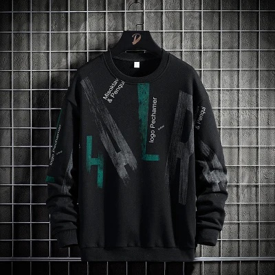 Áo thun sweater tay dài cổ tròn in hình cá tính thời trang thu đông mới dễ phối đồ cho nam