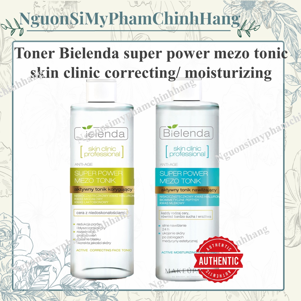 Toner Bielenda Super Power Mezo Tonic Skin Clinic Correcting làm căng bóng, mờ thâm