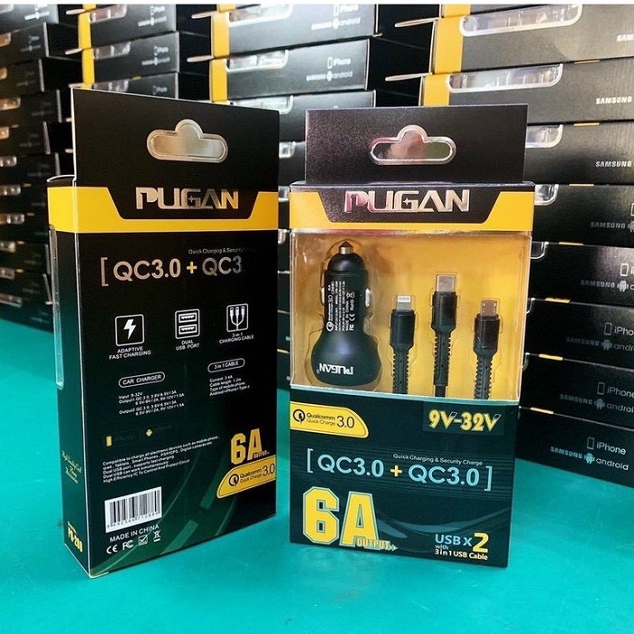 Tẩu Sạc Ô tô, Bộ Tẩu Sạc Xe Hơi PUGAN + Dây Sạc, Dùng Nguồn 12V-24V, Sạc Điện Thoại, Camera Hình Trình, Máy Hút Bụi,... | BigBuy360 - bigbuy360.vn