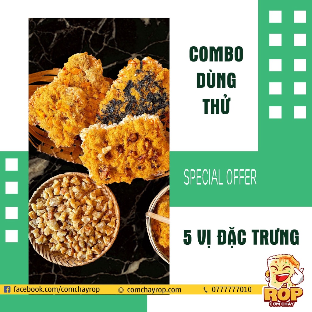 Cơm Cháy Rốp gạo lứt phô mai trứng muối loại 250 gram