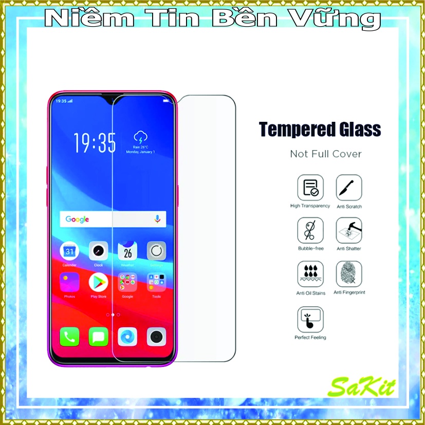 Kính cường lực trong suốt 2.5d, điện thoại realme c1, c2, c3, c3i, c11, c12, c15, c17- tặng giấy lau.