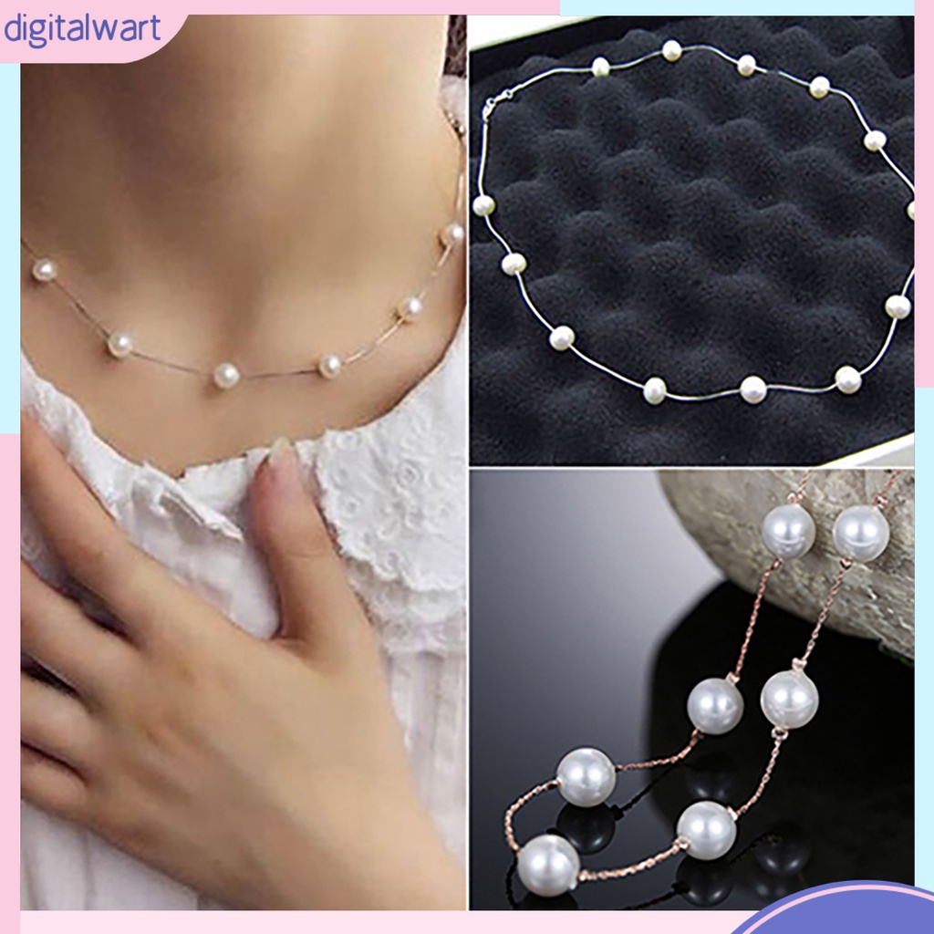 Vòng cổ nữ xỏ ngọc trai giả đơn giản thời trang