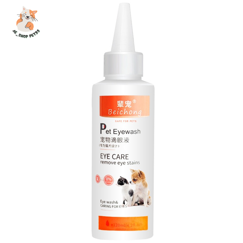 Nước nhỏ mắt cho chó mèo Pet Eye Drops chiết xuất từ thực vât an toàn thú cưng -120ml