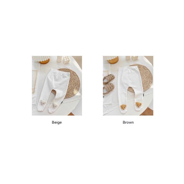 Quần Tất cotton In Hình Gấu Dễ Thương Phong Cách Hàn Quốc Thời Trang Xuân Thu Cho Bé Trai Và Gái