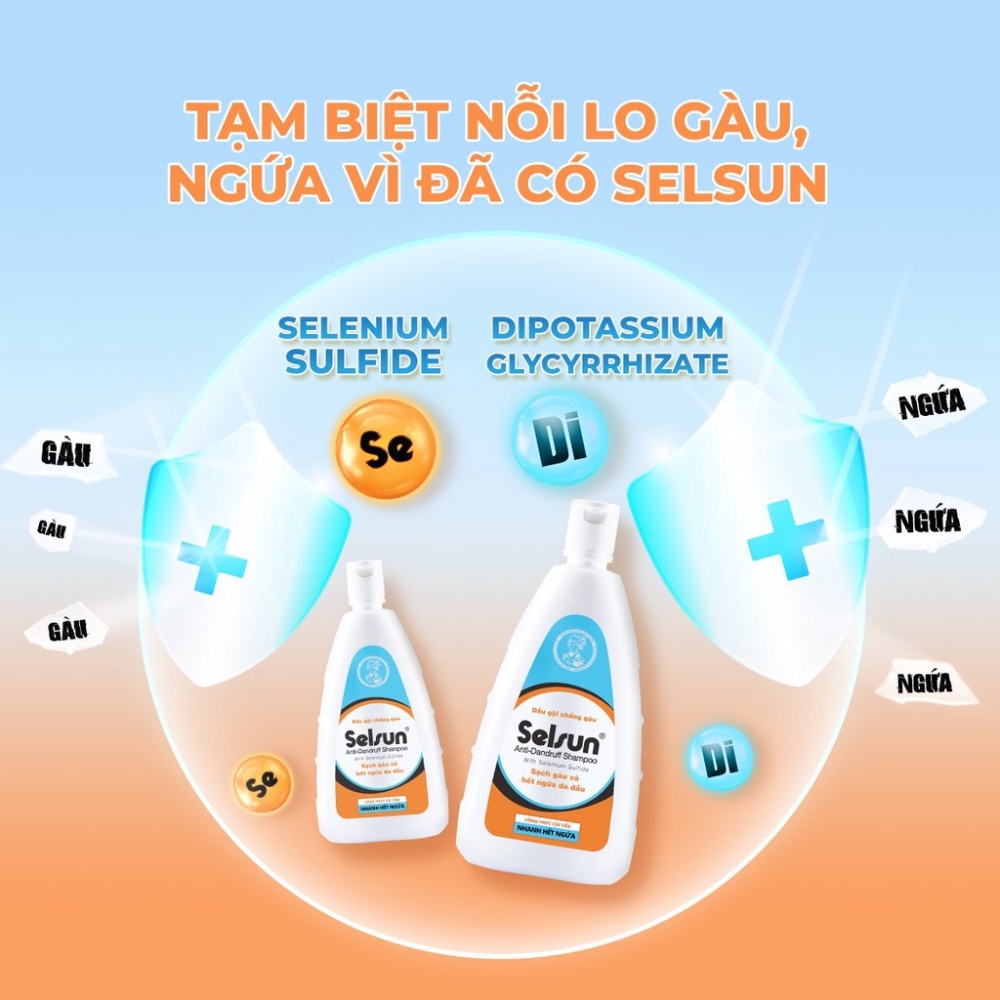 Selsun Anti Dandruff Shampoo. Dầu gội sạch gàu vảy nến và ngứa da đầu duy trì mái tóc khỏe đẹp mềm mại