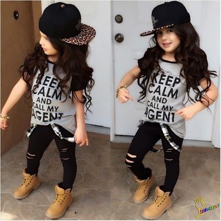 Set thời trang áo thun+quần legging xinh xắn cho bé từ 2-7 tuổi
