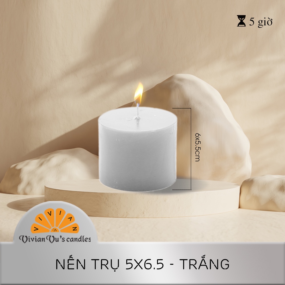 Nến Trụ Tròn VIVIAN Vivian Vu's Size  6.5x5cm