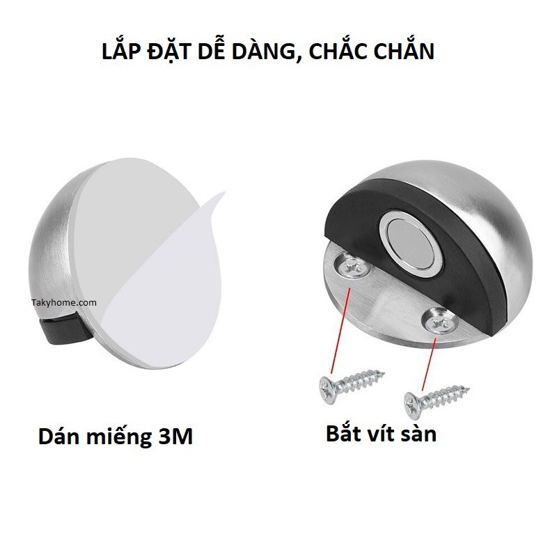 Chặn Cửa Bán Nguyệt, Chặn Cửa Nam Châm Dán Sàn Giúp Hạn Chế Va Đập Cho Cánh Cửa, An Toàn Cho Trẻ Nhỏ, Kingler  1200