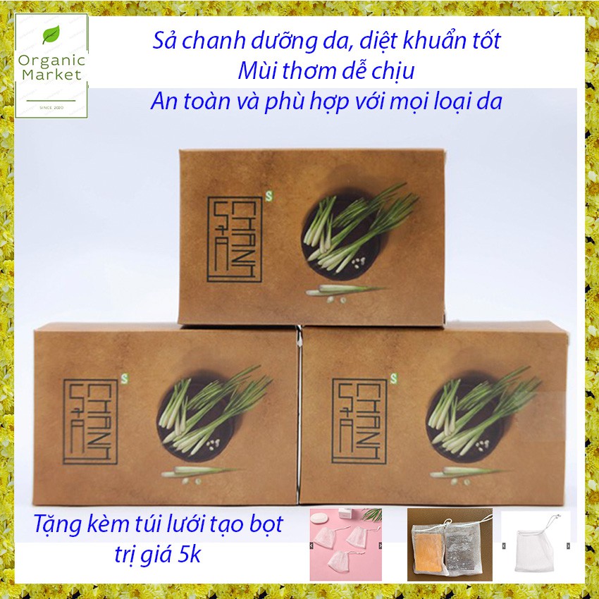Xà Bông Tắm Sả Chanh Sạch Khuẩn, Dưỡng Da, Hỗ Trợ Giảm Mụn Lưng 100% Làm Từ Thiên Nhiên - Hàng Việt Nam