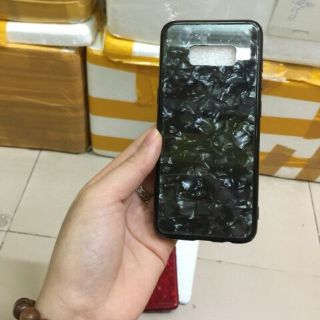 Ốp lưng kính vân đá viền dẻo Galaxy S9 Plus