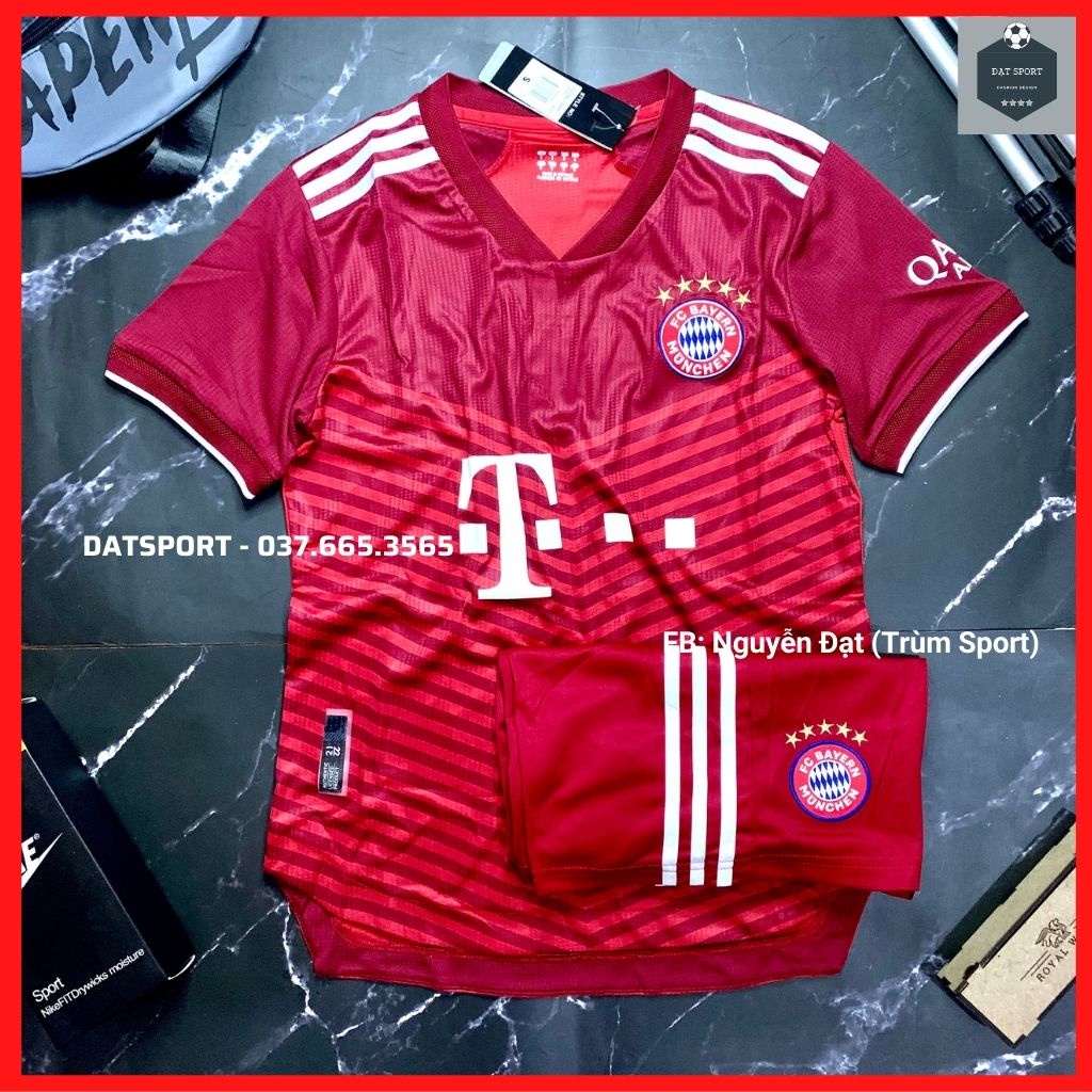 Bộ Áo Đấu Bayern Munich 21/22⚡RẺ VÔ ĐỊCH⚡ Bộ Quần Áo Bóng Đá CLB Bayern Đỏ Sân Nhà 2021/22 Vải Ga Thái Xịn Xò