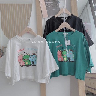 Áo Croptop 3 Chú Sâu Ngáo Siêu Cute Hột Me Cổ Tròn