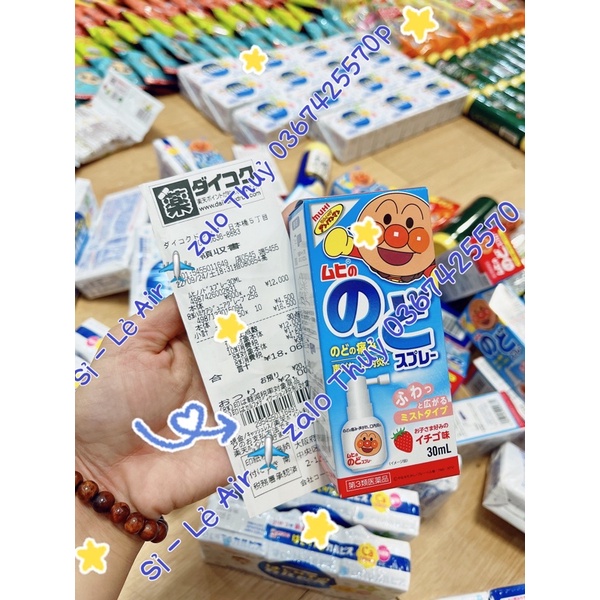 (Đủ bill) Xịt viêm họng Muhi 30ml của Nhật Bản hương dâu