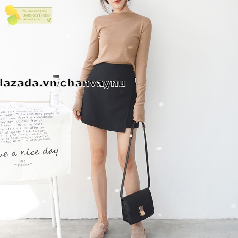 Quần giả Váy vạt xéo Đen | BigBuy360 - bigbuy360.vn
