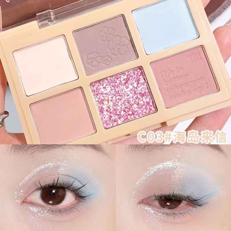 Bảng Phấn Mắt XIXI Camellia 6 Màu Tông Đất / Lì Trang Điểm Chống Nước Lâu Trôi NO.D521