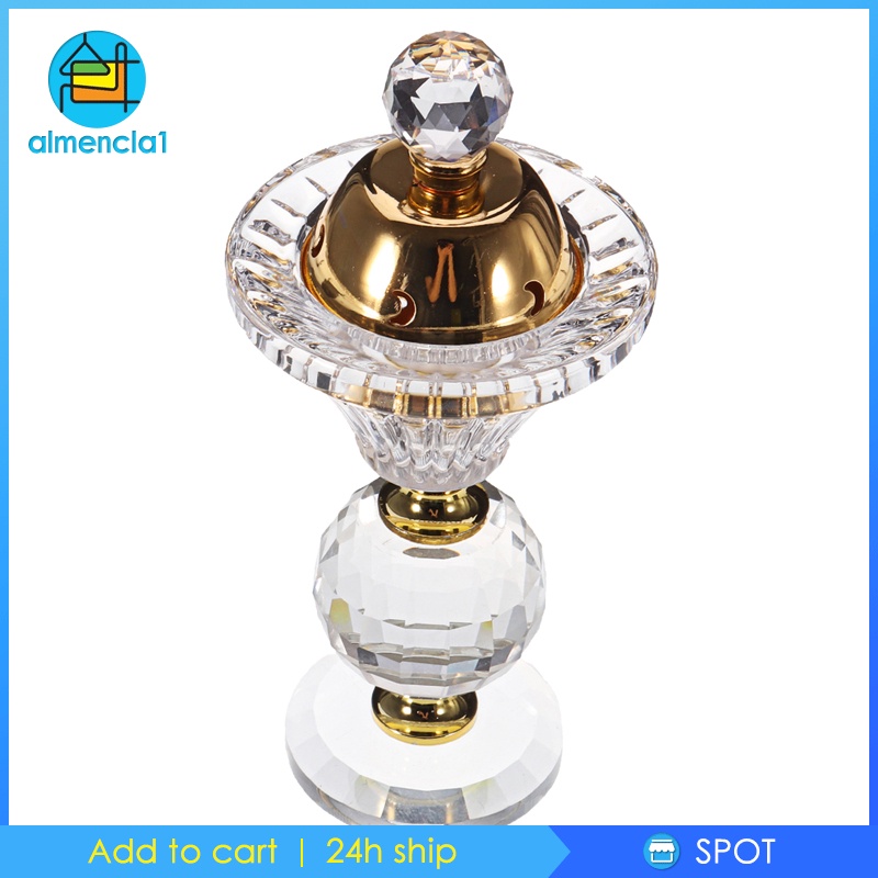 [ALMENCLA1] Crystal Incense Burner Holders Bakhoor Frankincense Burner for Aromatherapy