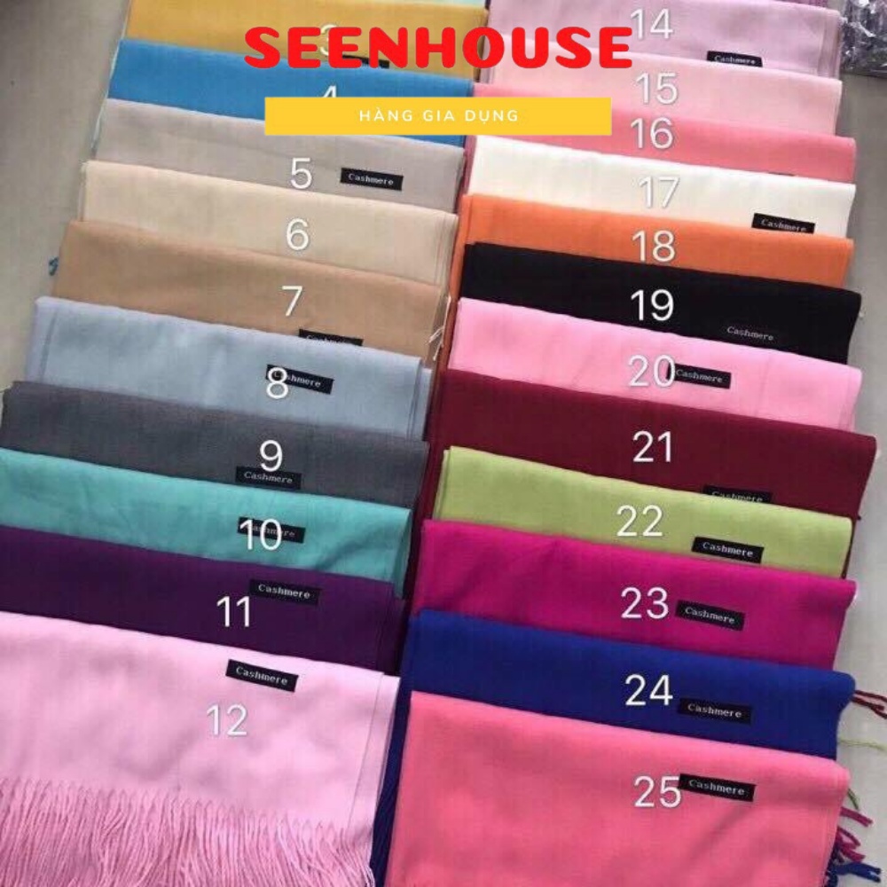 Khăn choàng cổ thời trang mùa đông chất len lông cừu Cashmere [Có thể mua SLL]