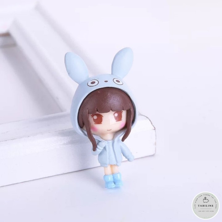 Móc khoá hình 3d cute cô gái dễ thương TABILINE nhựa PVC mềm cao cấp MK02