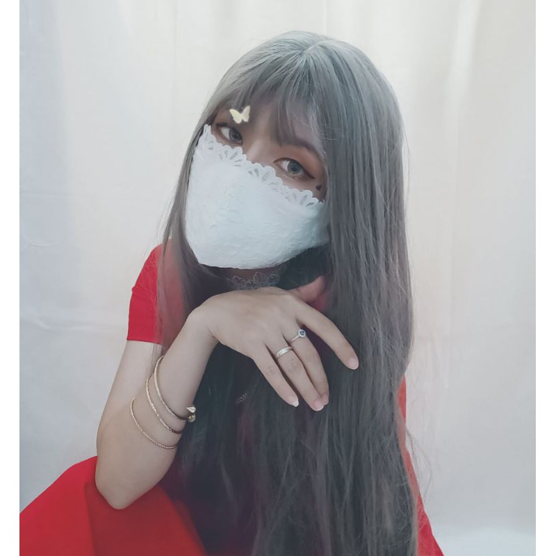 khẩu trang ren đính hạt - phụ kiện cosplay (sẵn) | BigBuy360 - bigbuy360.vn
