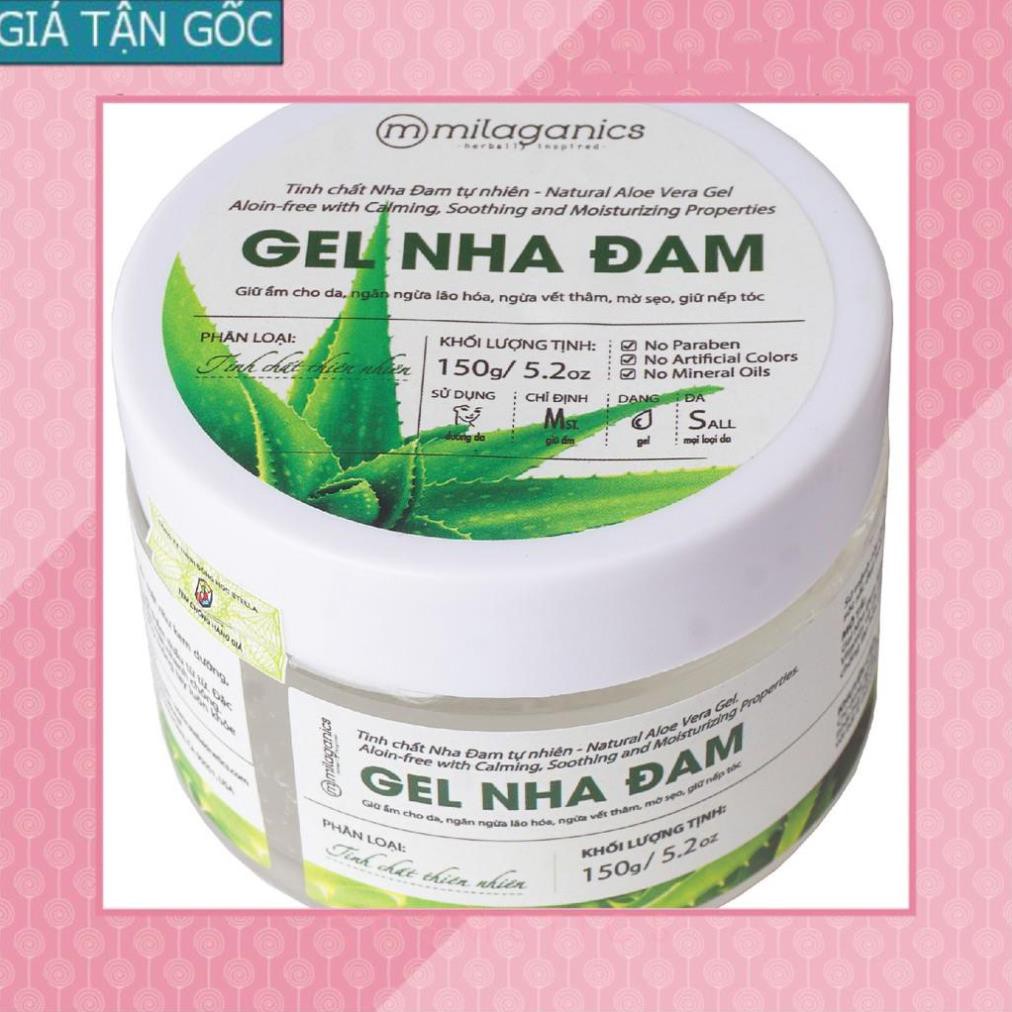 [GIÁ TẬN GỐC] Gel Nha Đam Dưỡng Ẩm Đa Năng & Làm Mềm Da Từ Nha Đam Tươi MILAGANICS 150g (Hũ) [EH]