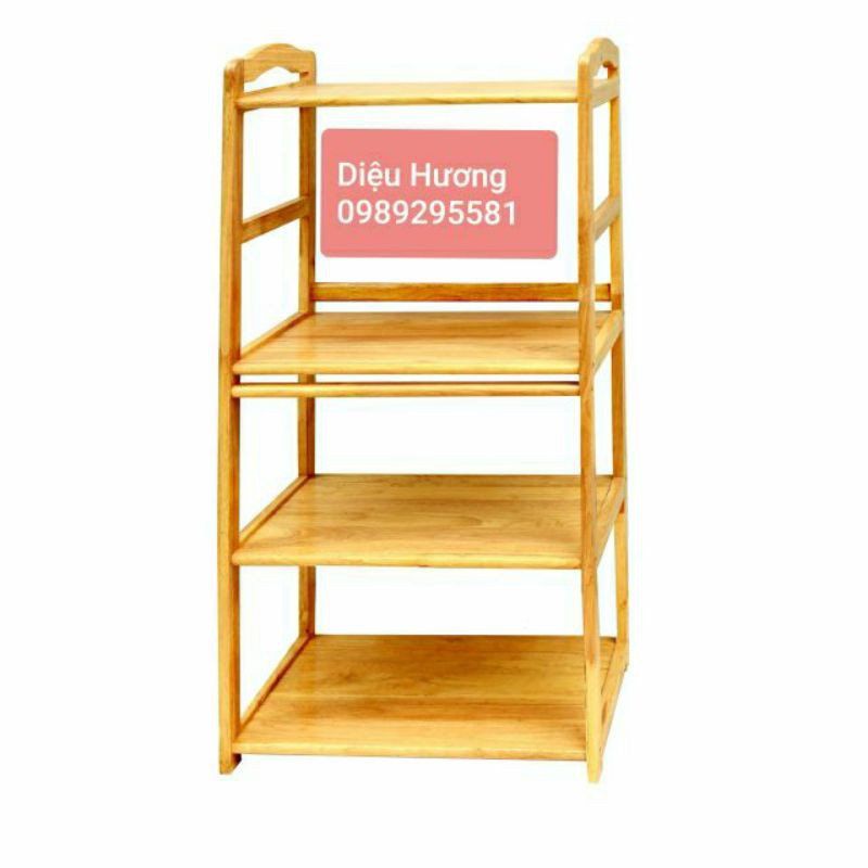 Kệ Lò Vi Sóng 3 - 4 Tầng Bằng Gỗ Cao Su Tự Nhiên
