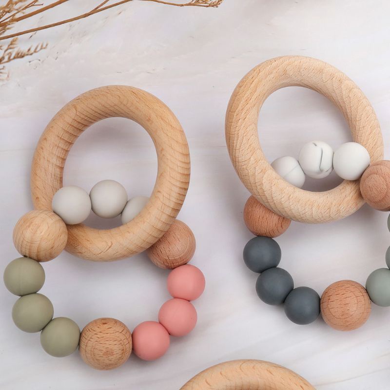 Vòng Đeo Tay Silicone An Toàn Có Thể Nhai Được Dành Cho Bé Trai Bé Gái