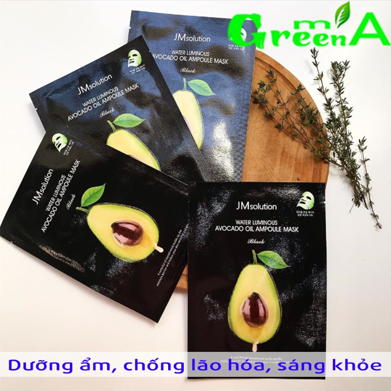 Mặt Nạ JM Solution Chiết Xuất Bơ Cấp Ẩm Dưỡng Da Mềm Mịn Ngừa Lão Hóa JM Solution Avocado Oil Ampoule Mask [HỘP 10 MẾNG]