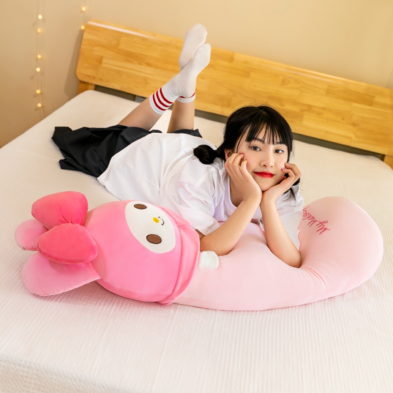 Gối Ôm Nhồi Bông Dáng Dài Kiểu Dáng Hoạt Hình Melody Kuromi Dễ Thương Cho Bé