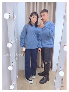 Áo nỉ bông cổ tròn