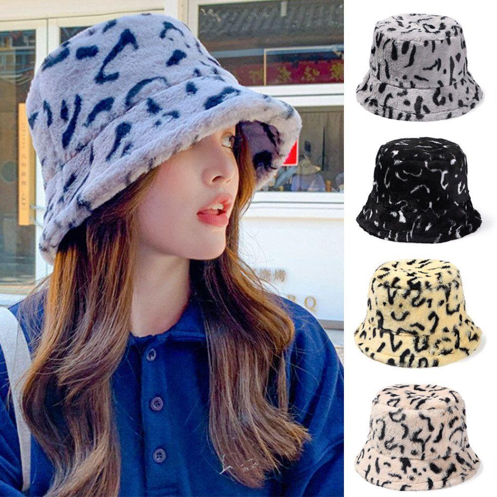 Mũ Bucket Chất Liệu Lông Giả Mềm Mại Thời Trang Mùa Đông Ấm Áp