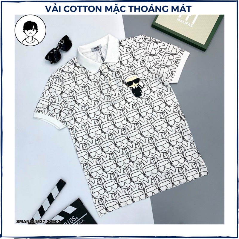 Áo thun POLO cổ trụ tay ngắn thêu hình form ôm body vải cotton mát áo tặng bạn trai