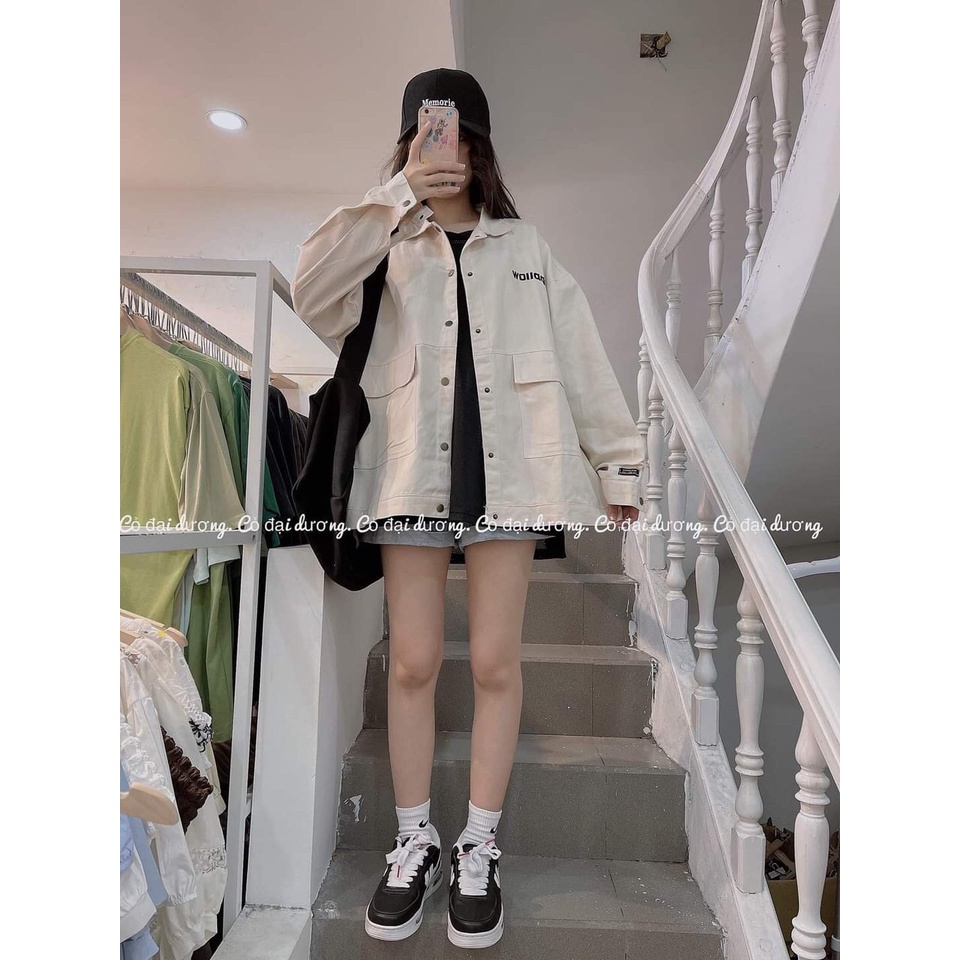 Áo Khoác Kaki Tay Bồng 1 Lơp  Đi Nắng Unisex Phong Cách Hàn Quốc Ulzzang Hot