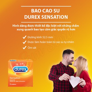 BAO CAO SU DUREX SENSATION GAI ( HỘP 3 CÁI)