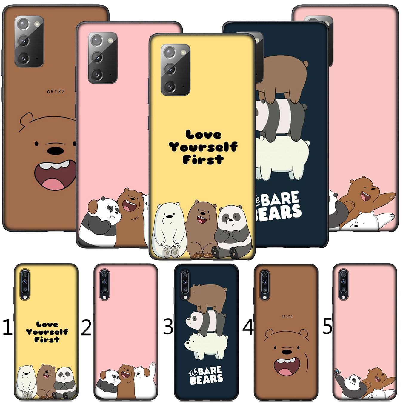Samsung Galaxy A02S J2 J4 J5 J6 Plus J7 Prime A02 M02 j6+ A42 + Casing Soft Silicone Phone Case H23 Comic We Bare Bears Cover