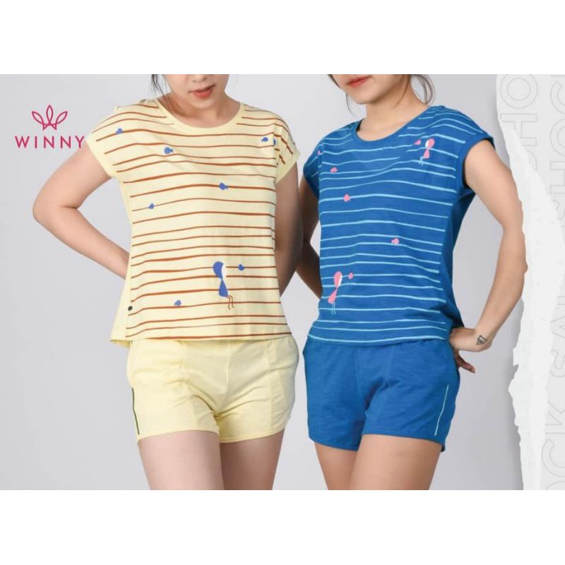 Bộ mặc nhà  Winny áo cộc tay quần sooc cotton SJ3200 Giá 388.000đ