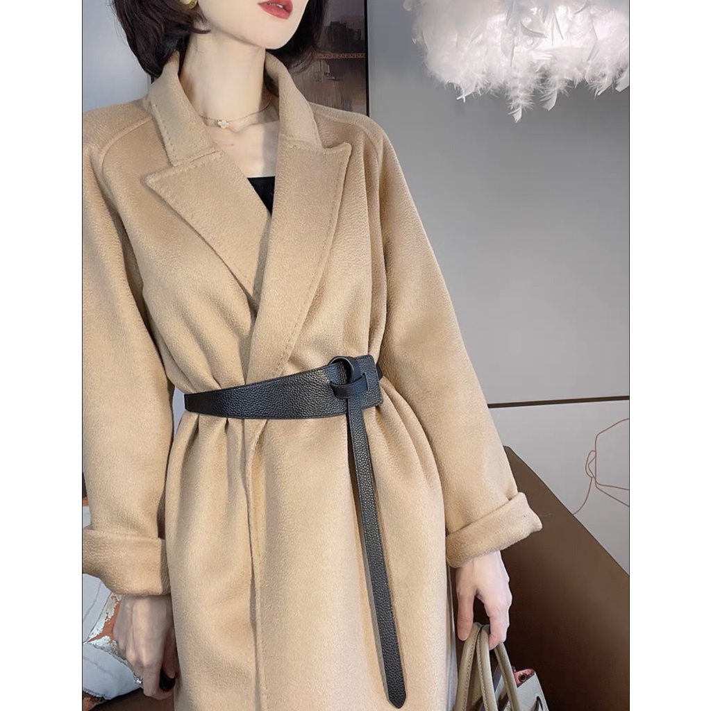 Đai váy thắt lưng da thắt nút bản to nhiều màu