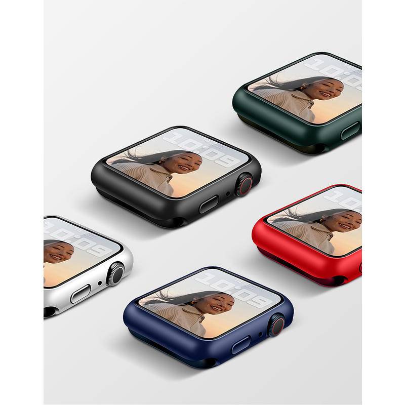 Ốp Bảo Vệ Bằng PC Cứng + Kính Cường Lực Dành Cho Apple Watch 8 7 45mm 41mm iwatch7 Series 7 6 5 4 3 2 41mm 45mm 44mm 40mm