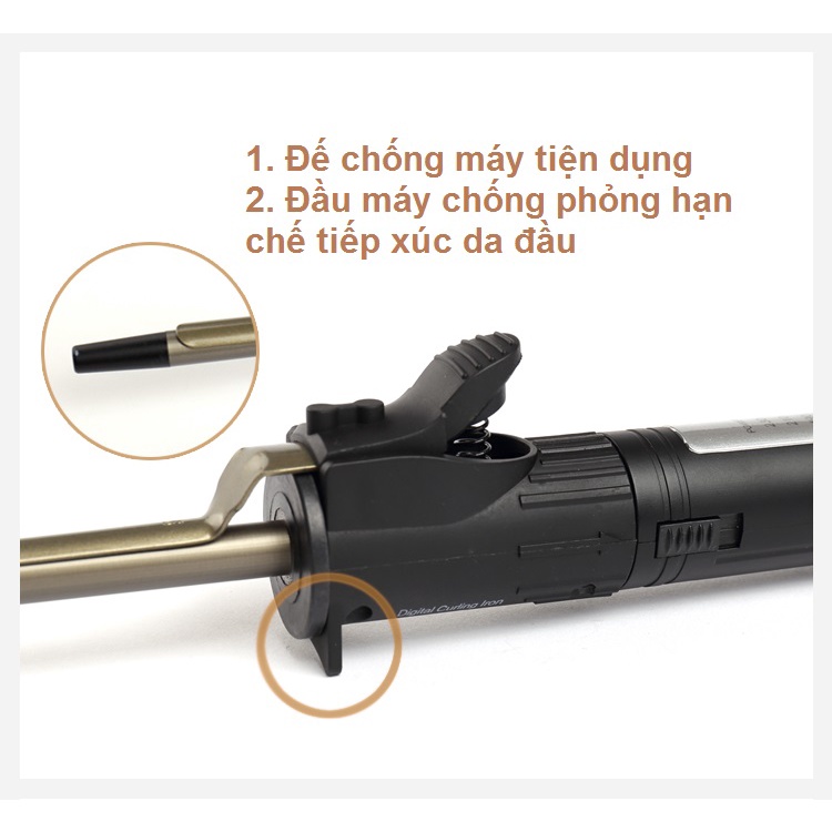 Máy uốn tóc xoăn cao cấp công nghệ Hàn Quốc phủ Ceramic bảo vệ tóc có size nhỏ cho tóc ngắn TM019