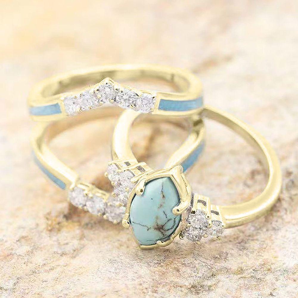 Nhẫn Đính Đá Ngọc Lam Sáng Tạo Dành Cho Ngày Của Mẹ