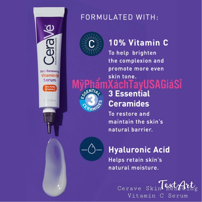 [HàngMỹ] Serum tái tạo sáng da mờ thâm nám Cerave Skin Renewing Viatamin C 30ml